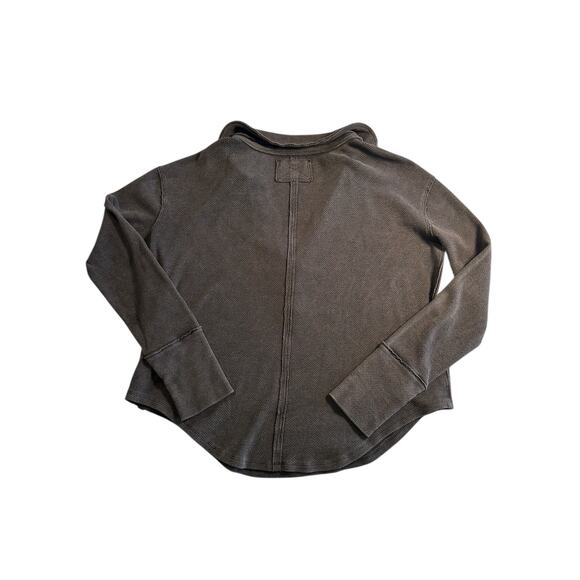 We The Free by Free People Waffle Knit Henley – Charcoal Grey Size XL CozyBasics - Picture 5 of 7